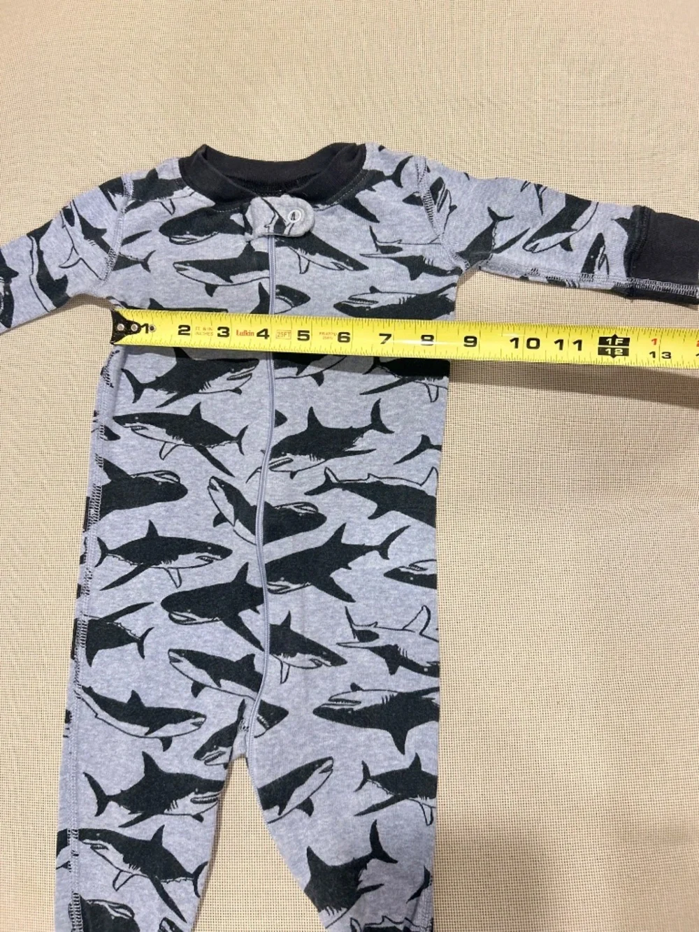 Hanna Andersson Navy Blue Shark Sleeper 6 to 9 Months - Picture 10 of 11